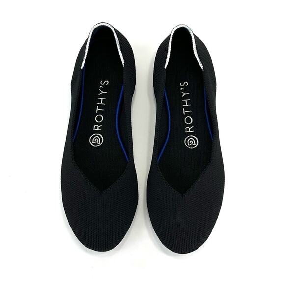 Rothy's Ballet Flats Size 7 Black Knit Eco-Friendly Sustainable Vegan Round-Toe - Picture 13 of 13